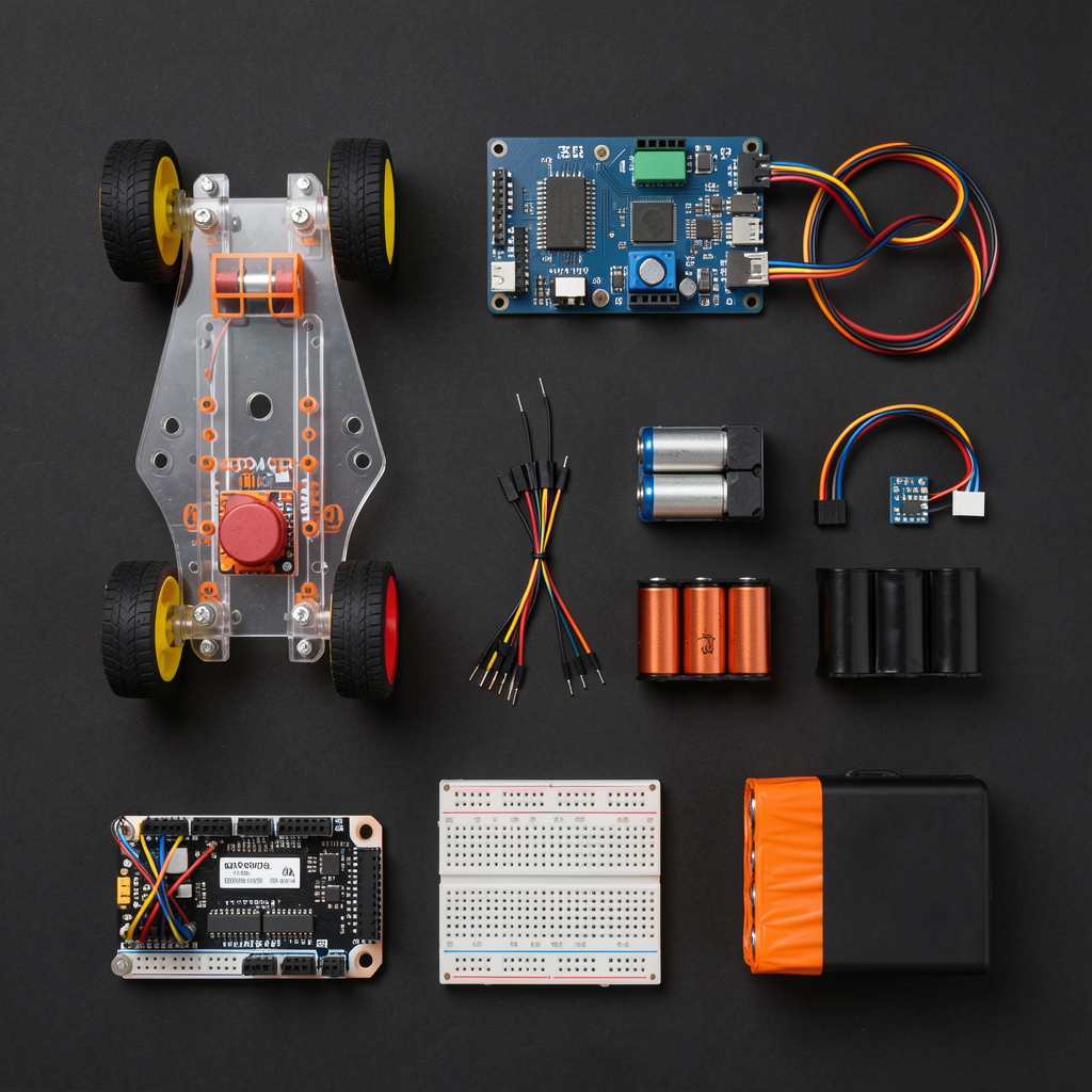 OpenForge Crucible — Autonomous 2WD robot car with line-following and Bluetooth control