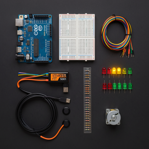 OpenForge Spark — Arduino starter kit with breadboard, sensors, LEDs, and step-by-step build guide